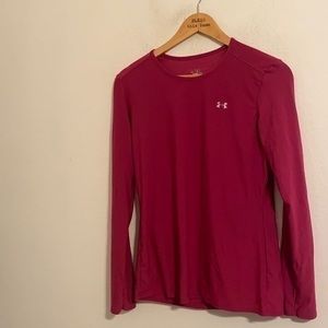 UNDER ARMOUR PINK/PURPLE LONG SLEEVE SHIRT MEDIUM